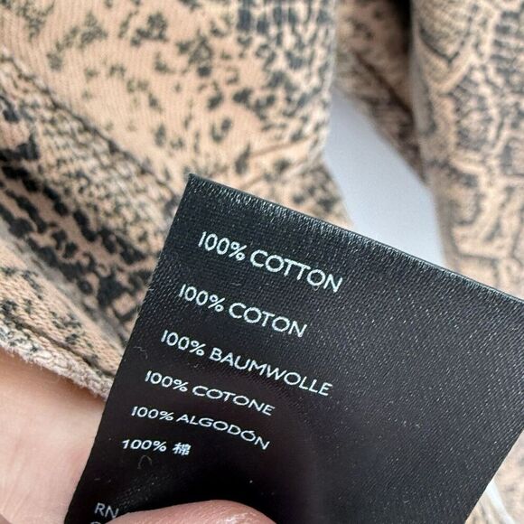 Free People Snakeskin Print Trucker Denim Jacket Brown Size XS - Picture 4 of 4